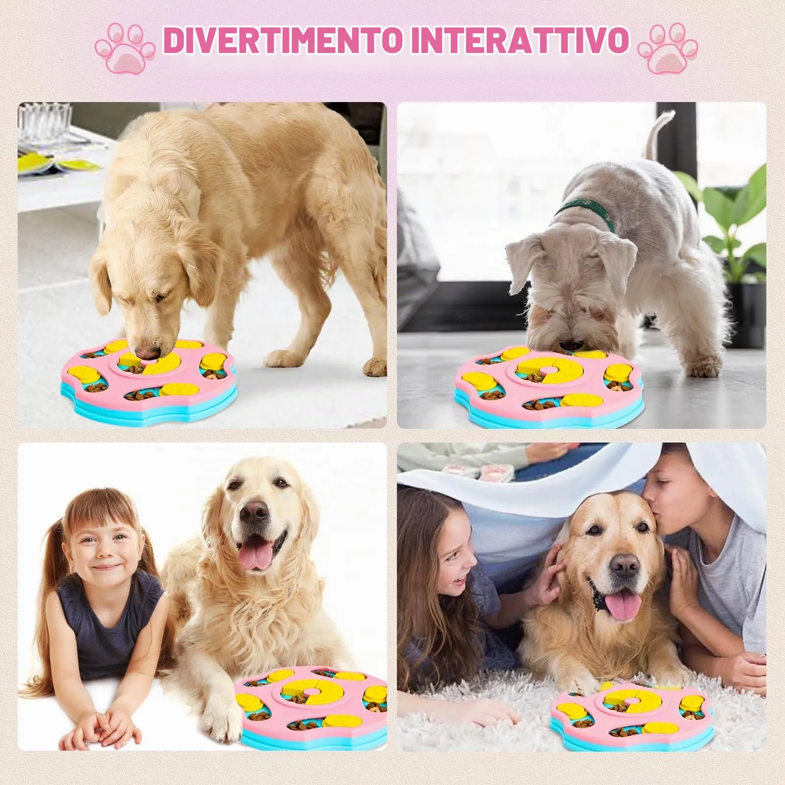 TRIGRAND Giocattolo Interattivo per Cani, Puzzle per Addestramento del QI e Snack, Giallo - immagine 7