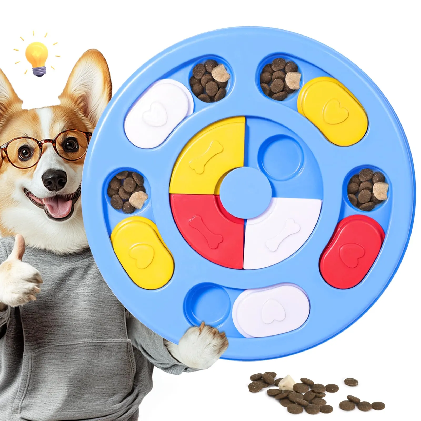 TRIGRAND Giocattolo Interattivo Puzzle per Cani e Cuccioli, Addestramento QI e Slow Feeder, Azzurro Cielo - immagine 1