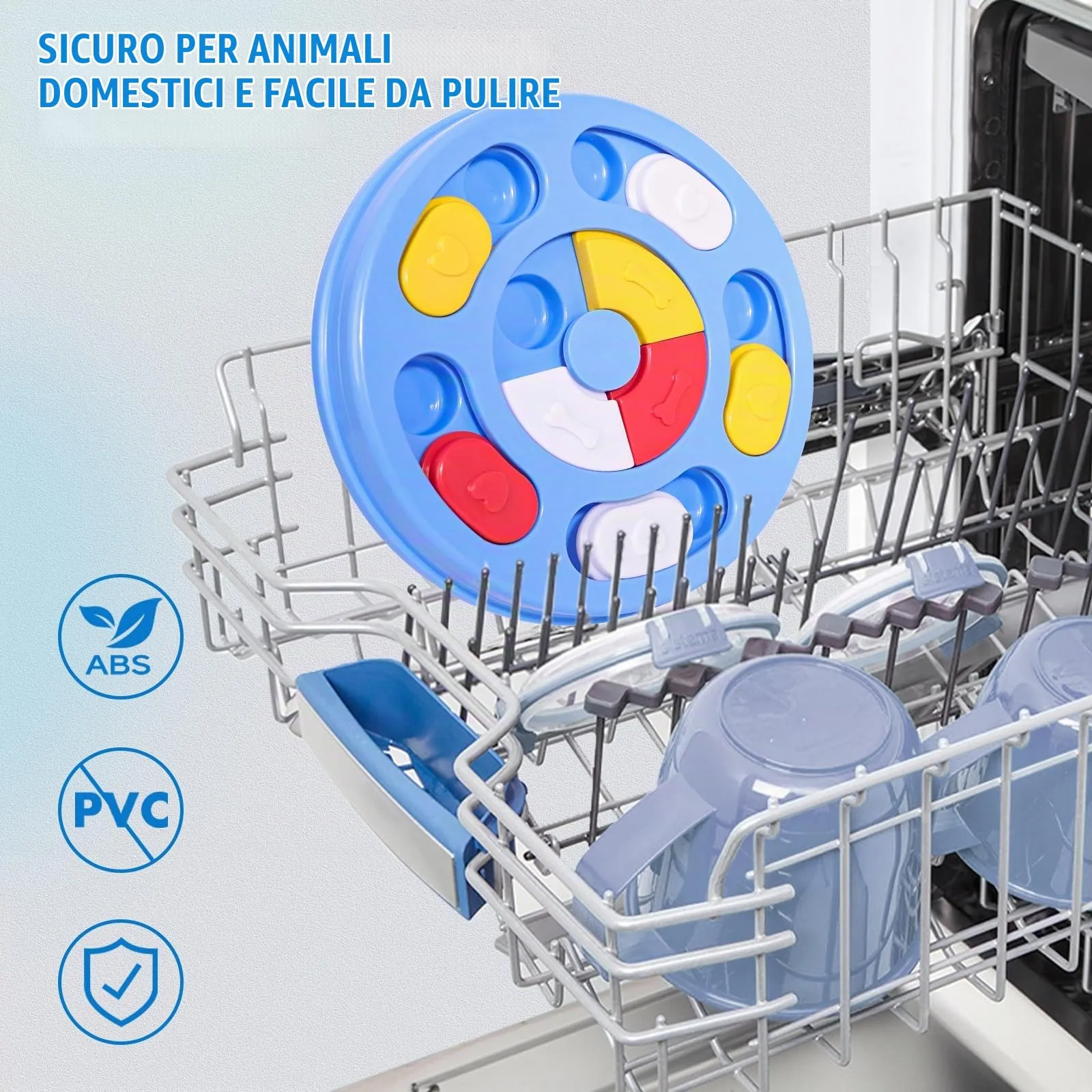 TRIGRAND Giocattolo Interattivo Puzzle per Cani e Cuccioli, Addestramento QI e Slow Feeder, Azzurro Cielo - immagine 5