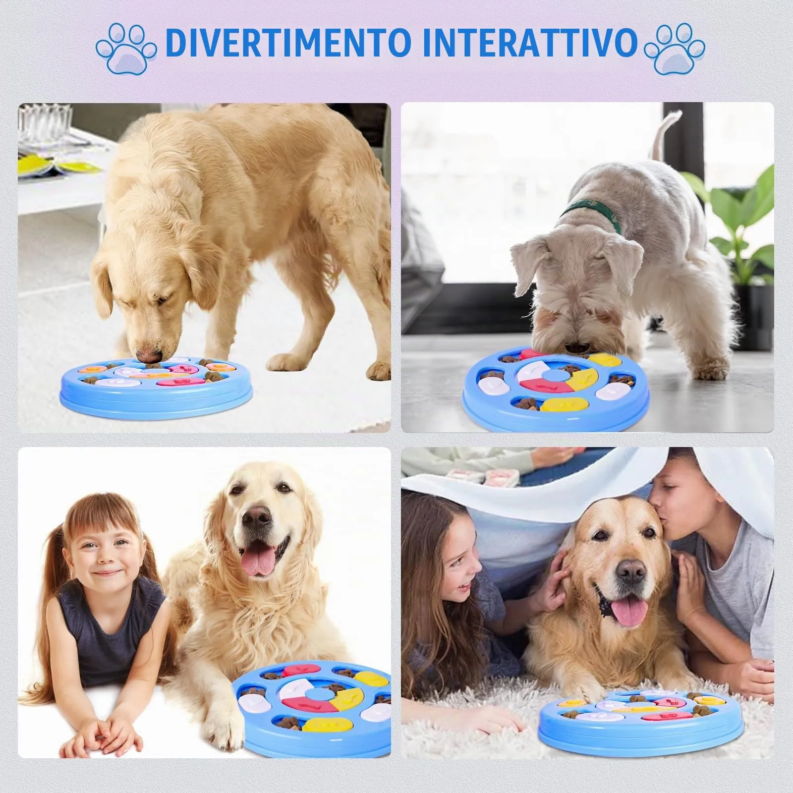 TRIGRAND Giocattolo Interattivo Puzzle per Cani e Cuccioli, Addestramento QI e Slow Feeder, Azzurro Cielo - immagine 7