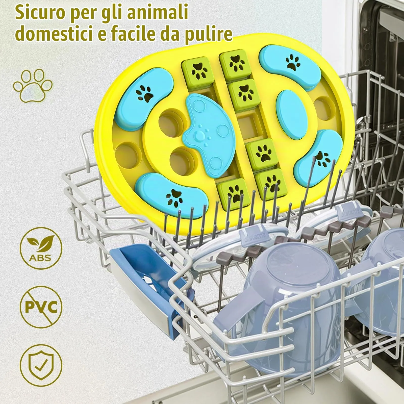 TRIGRAND Giochi Interattivi per Cani Slow Food Squittio Piccola Verde e Blu - immagine 4