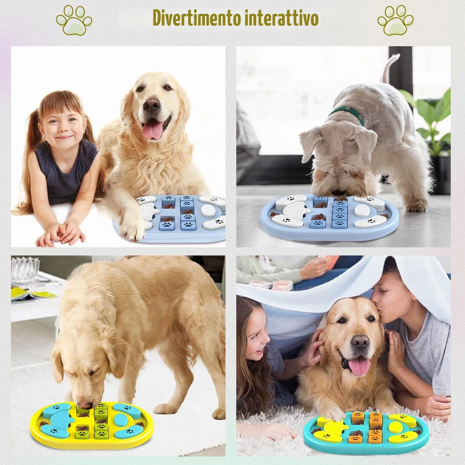 TRIGRAND Giochi Interattivi per Cani Slow Food Squittio Piccola Verde e Blu - immagine 6