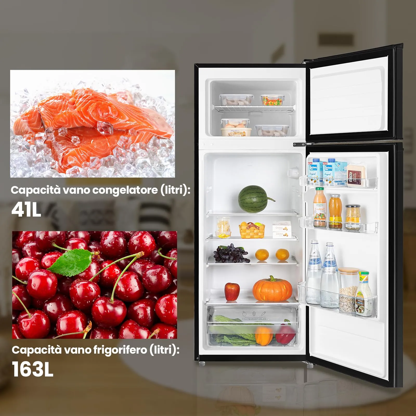 Midea Frigorifero Doppia Porta 204L, Compressore Inverter, MERT210FGE30 - immagine 4