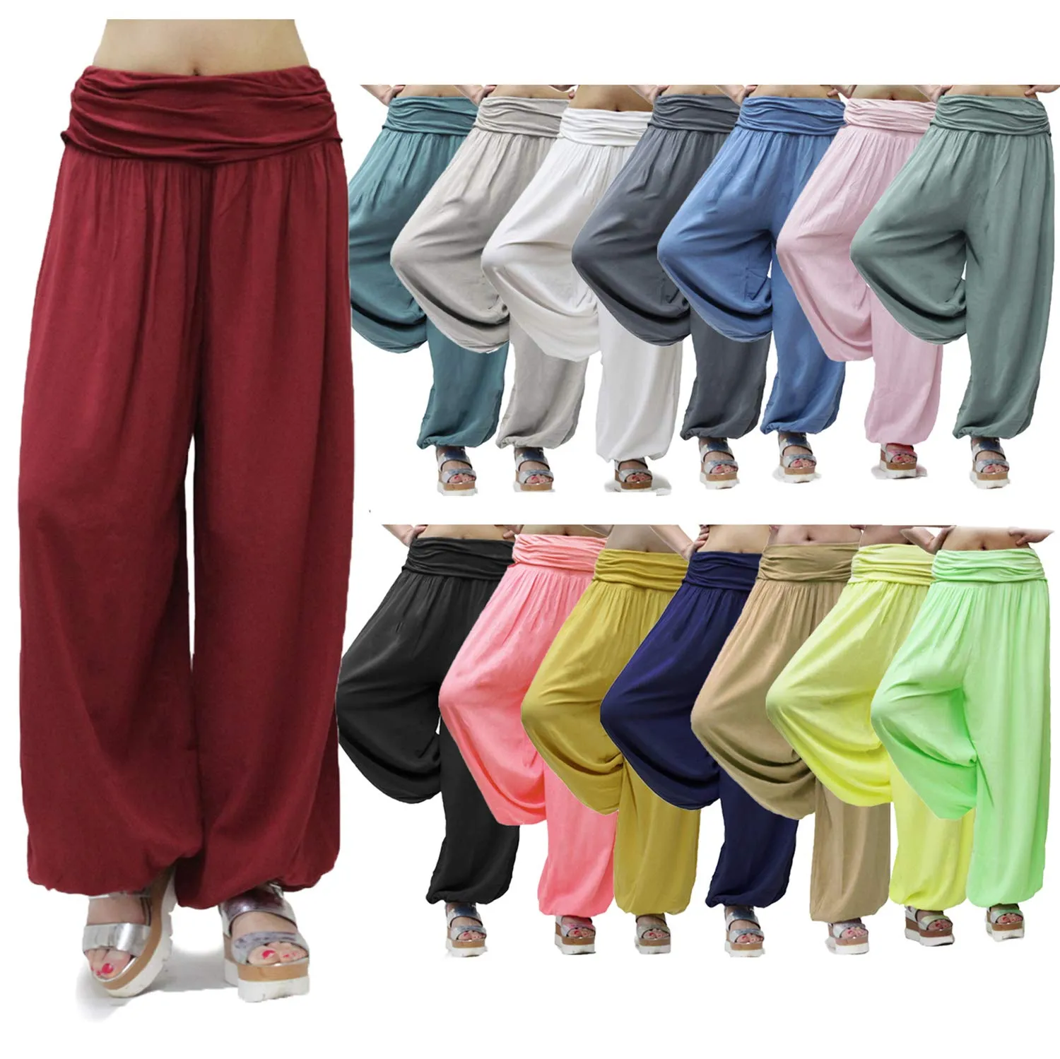 GLAMEXX24 Pantaloni Harem Donna, Pantaloni Yoga Casual Larga con Tasche, Leggeri per Jogging, Danza, Pilates - immagine 7