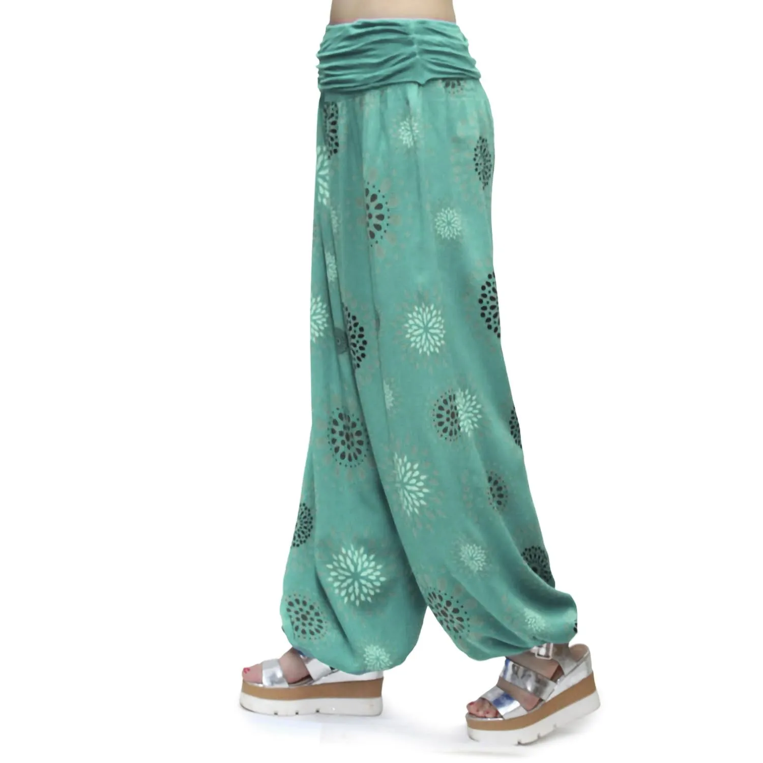 GLAMEXX24 Pantaloni Harem Donna Larga Casual per Yoga, Pilates e Danza con Tasche, Estivi e Leggeri - immagine 2