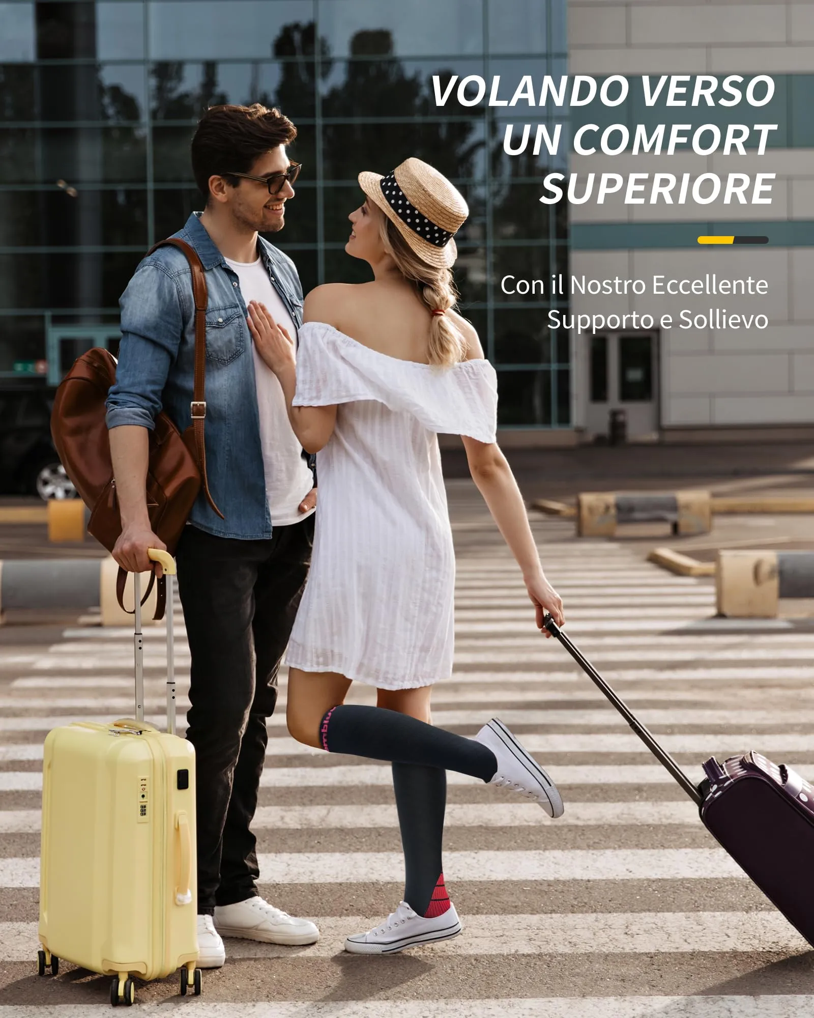 CAMBIVO Calze Compressione Graduata 20-30 mmHg, 2 Paia, XXL, Nero & Rosso - immagine 5