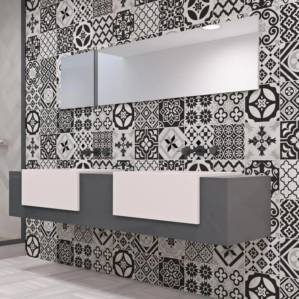 RE-COVERTILES Adesivi Piastrelle in PVC per Cucina e Bagno, 24 Pz 10x10 cm, PS00063 - immagine 2