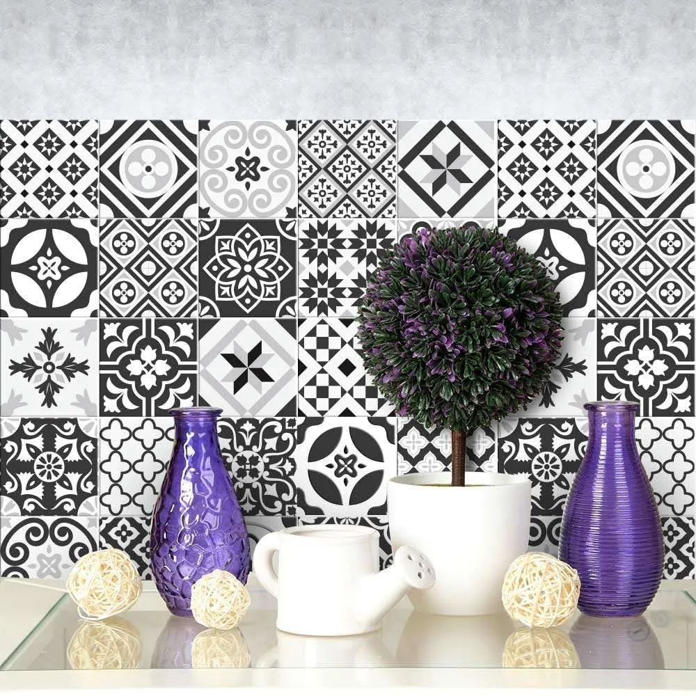 RE-COVERTILES Adesivi Piastrelle in PVC per Cucina e Bagno, 24 Pz 10x10 cm, PS00063 - immagine 3
