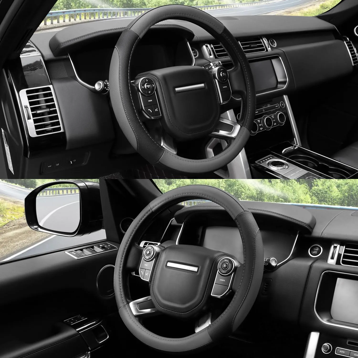 COFIT Coprivolante Auto Universale in Pelle Microfibra, 39-40.5cm, Grigio e Nero - immagine 2