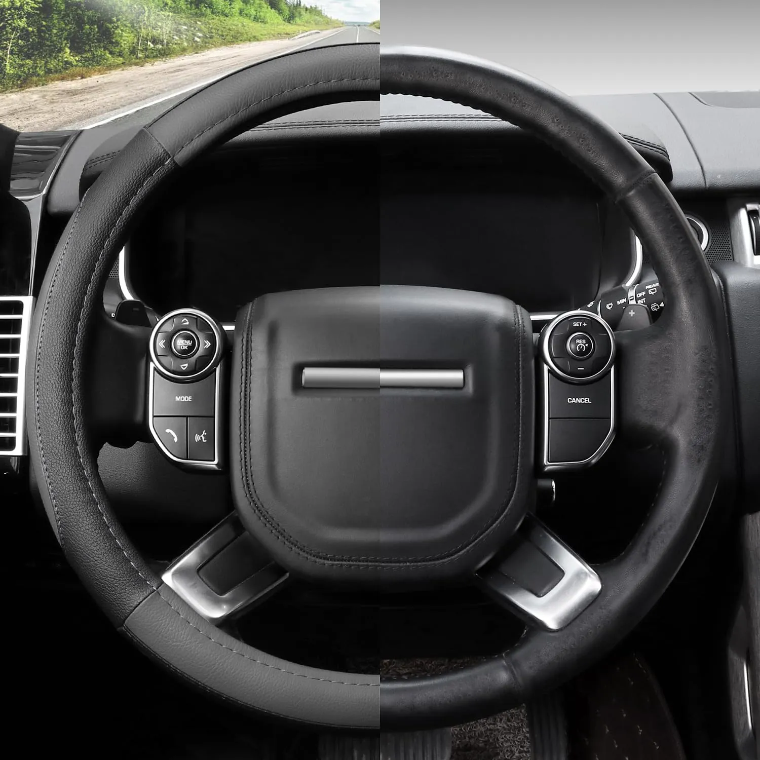 COFIT Coprivolante Auto Universale in Pelle Microfibra, 39-40.5cm, Grigio e Nero - immagine 3