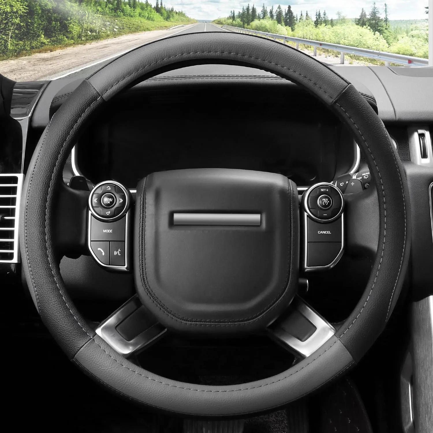 COFIT Coprivolante Auto Universale in Pelle Microfibra, 39-40.5cm, Grigio e Nero - immagine 5