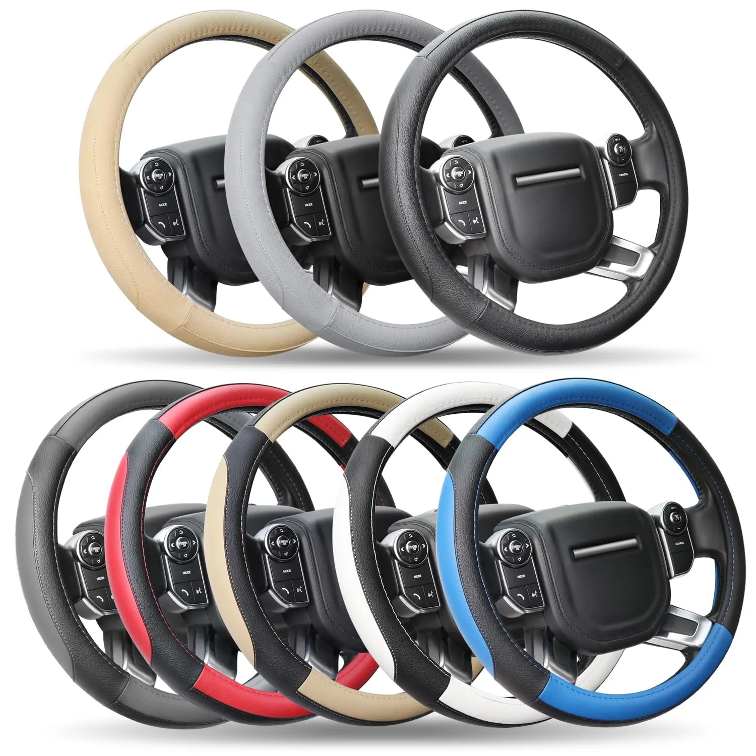 COFIT Coprivolante Auto Universale in Pelle Microfibra, 39-40.5cm, Grigio e Nero - immagine 6