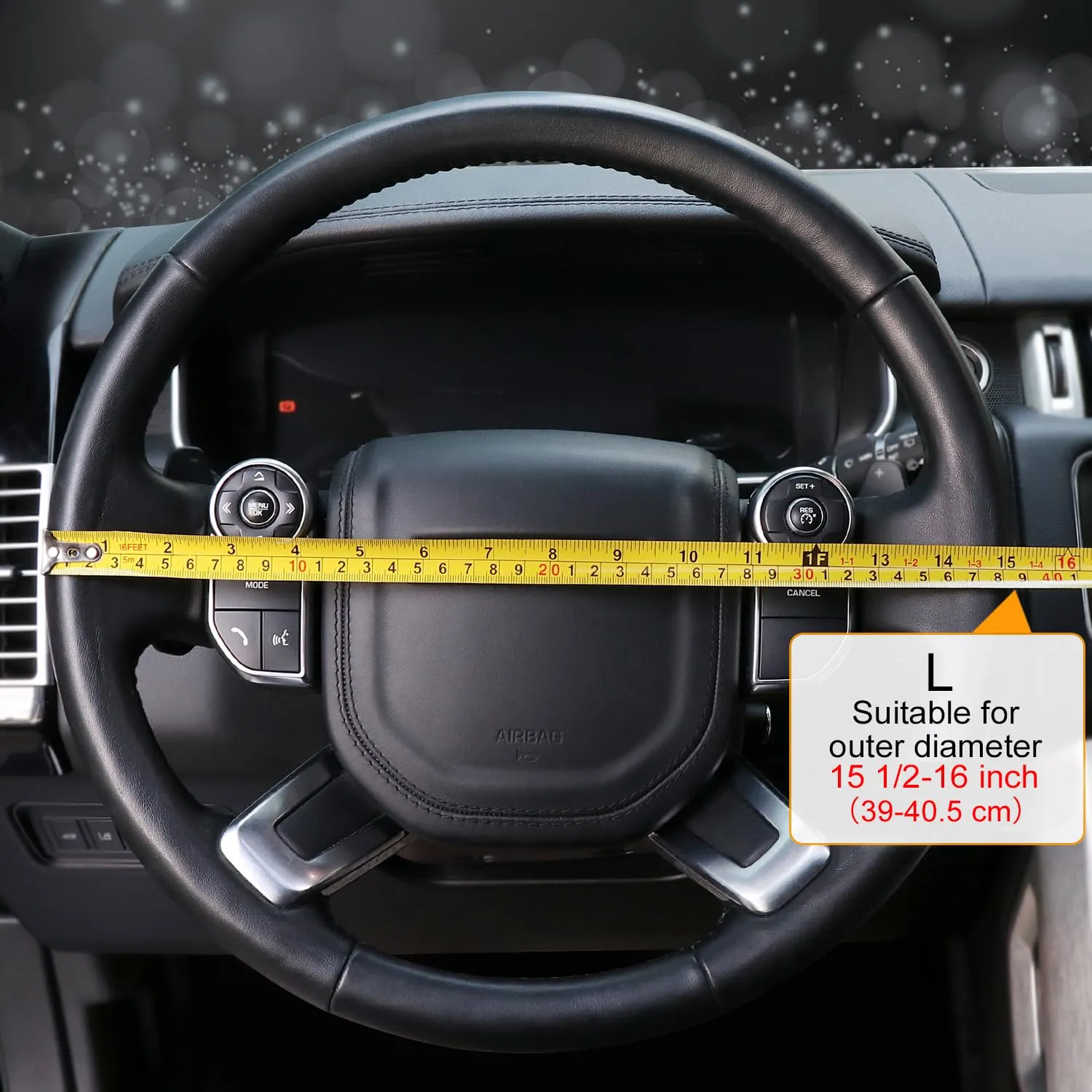 COFIT Coprivolante Auto in Pelle Microfibra Traspirante e Antiscivolo, Rotondo Universale L 39-40.5cm, Nero - immagine 4