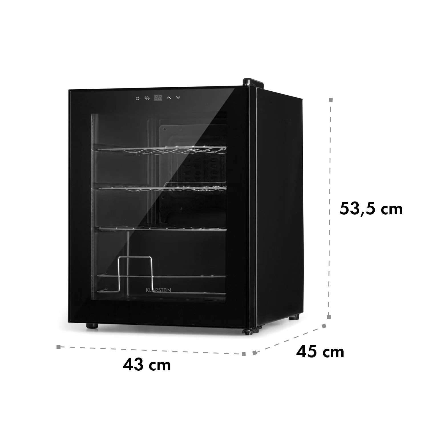 Klarstein Shiraz Cantinetta Vino Nero, 16 Bottiglie, 42 L, 1 Zona, 5–18 °C, LED, Telaio Inox - immagine 7