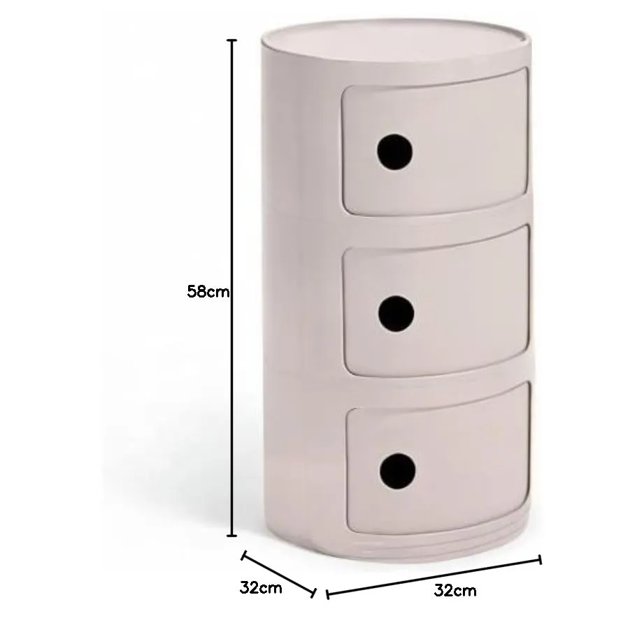 Kartell Componibili Bio Mobile Contenitore 3 Elementi, Panna - immagine 10