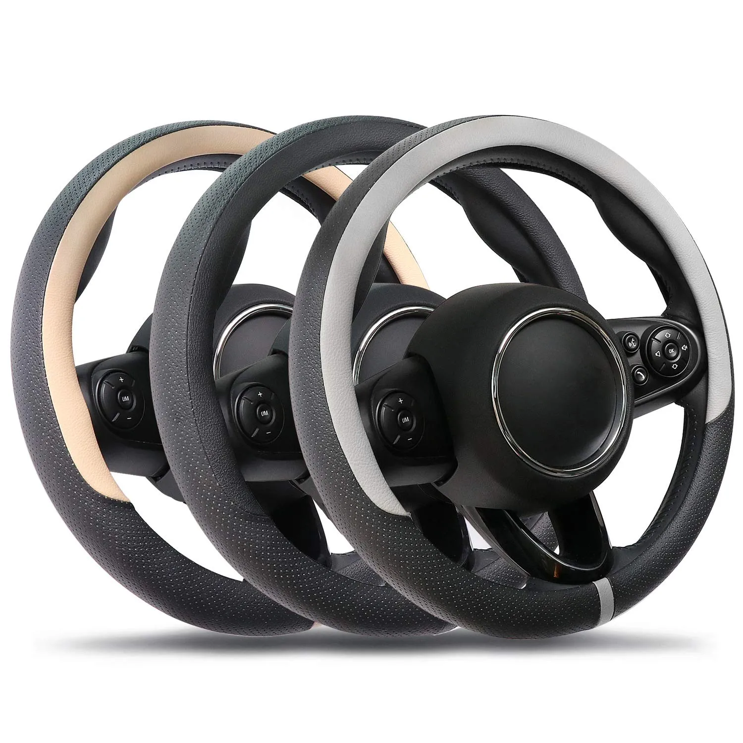 COFIT Coprivolante in Pelle Microfibra Traspirante e Antiscivolo con Marcatura Centrale, Universale S 35.5-36cm, Nero - immagine 5