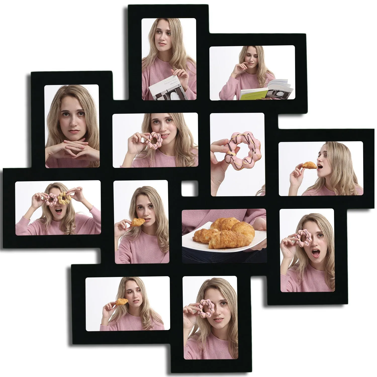 SONGMICS Collage di 12 Cornici per Foto 10 x 15 cm, Nero Inchiostro RPF22BK - immagine 10