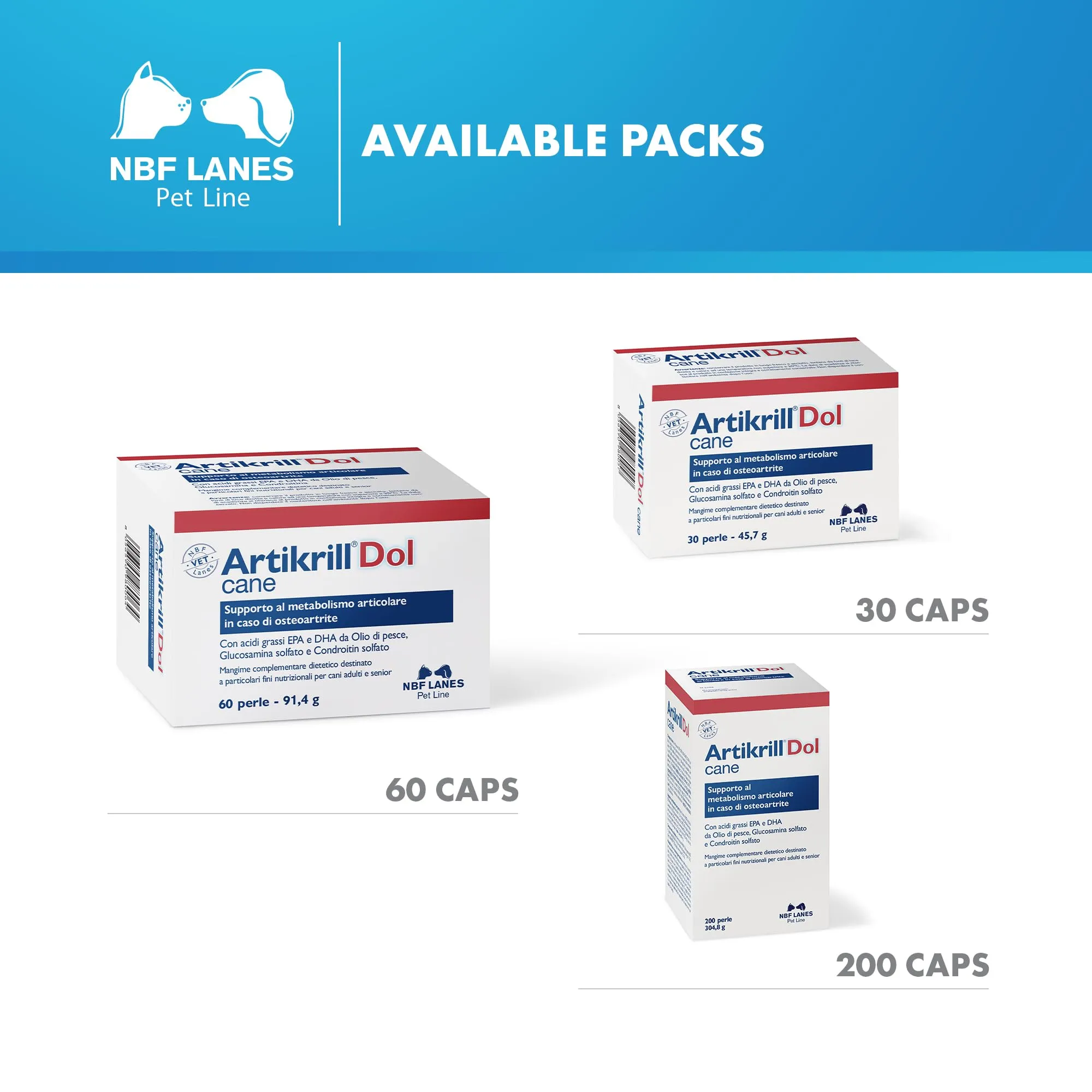 NBF Lanes Artikrill Dol Cane, 60 Perle, Supporto Metabolismo Articolare per Cane Adulto e Senior - immagine 6