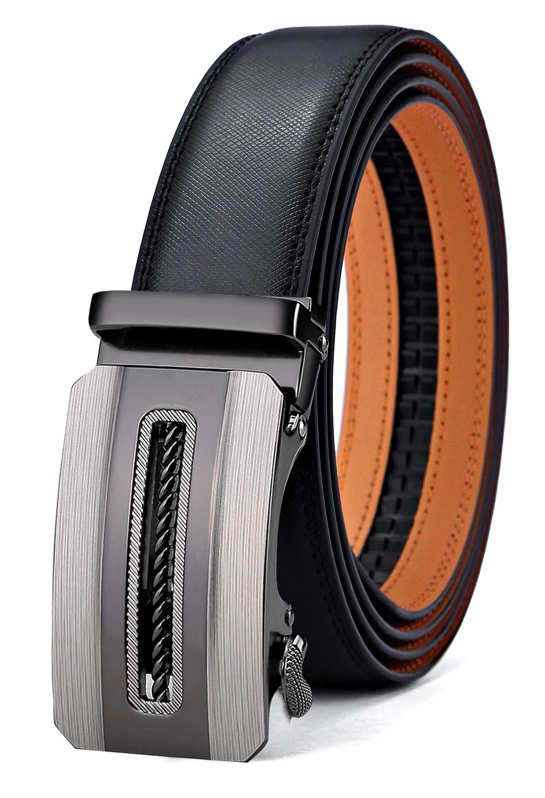 BULLIANT Cintura Uomo in Pelle con Fibbia Automatica a Cricchetto 35mm, Nero 1468, 110cm (30-36 vita) - immagine 1