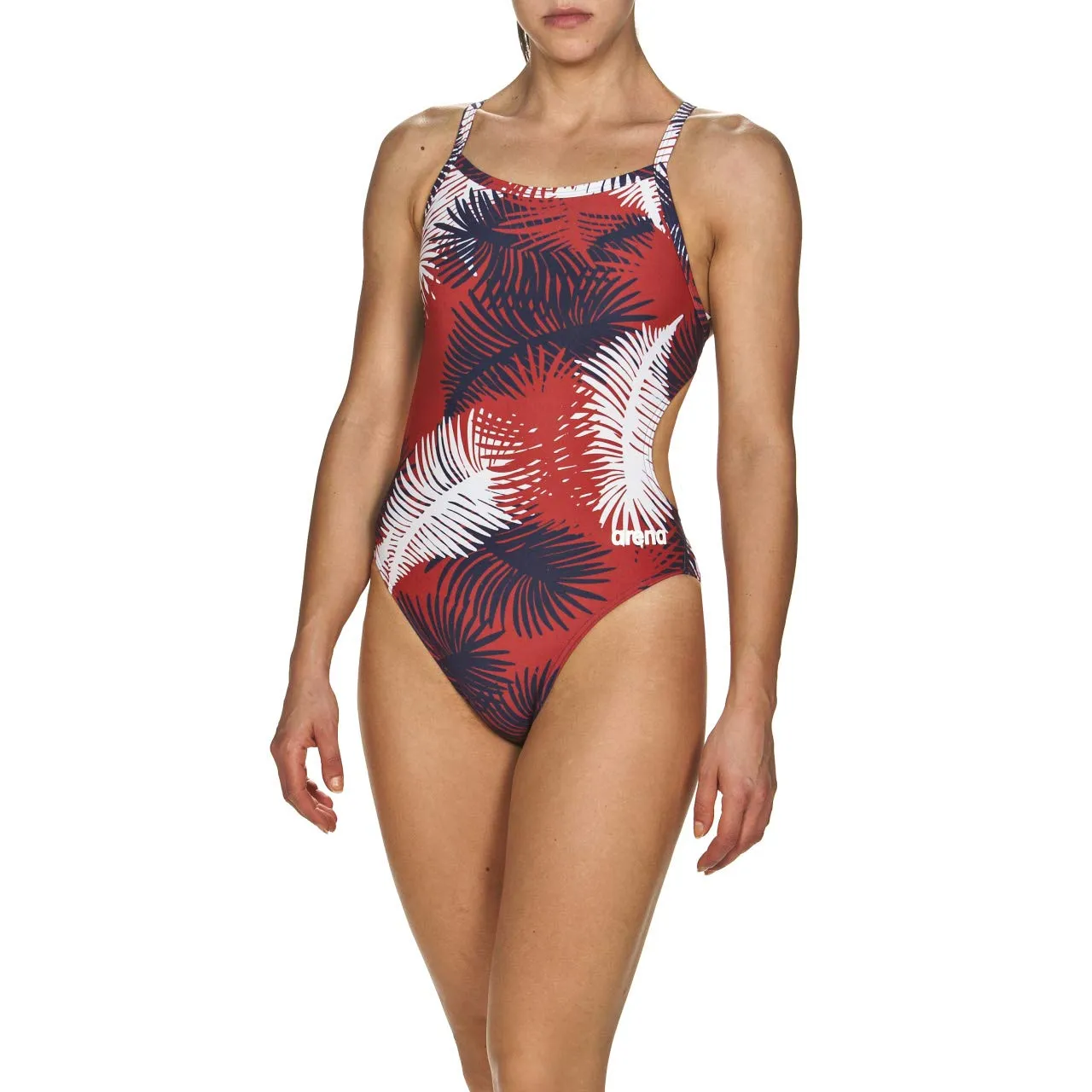 Arena Palm Forest Challenge Back MaxLife Swimsuit - Rosso Bianco Blu, 22 - immagine 2