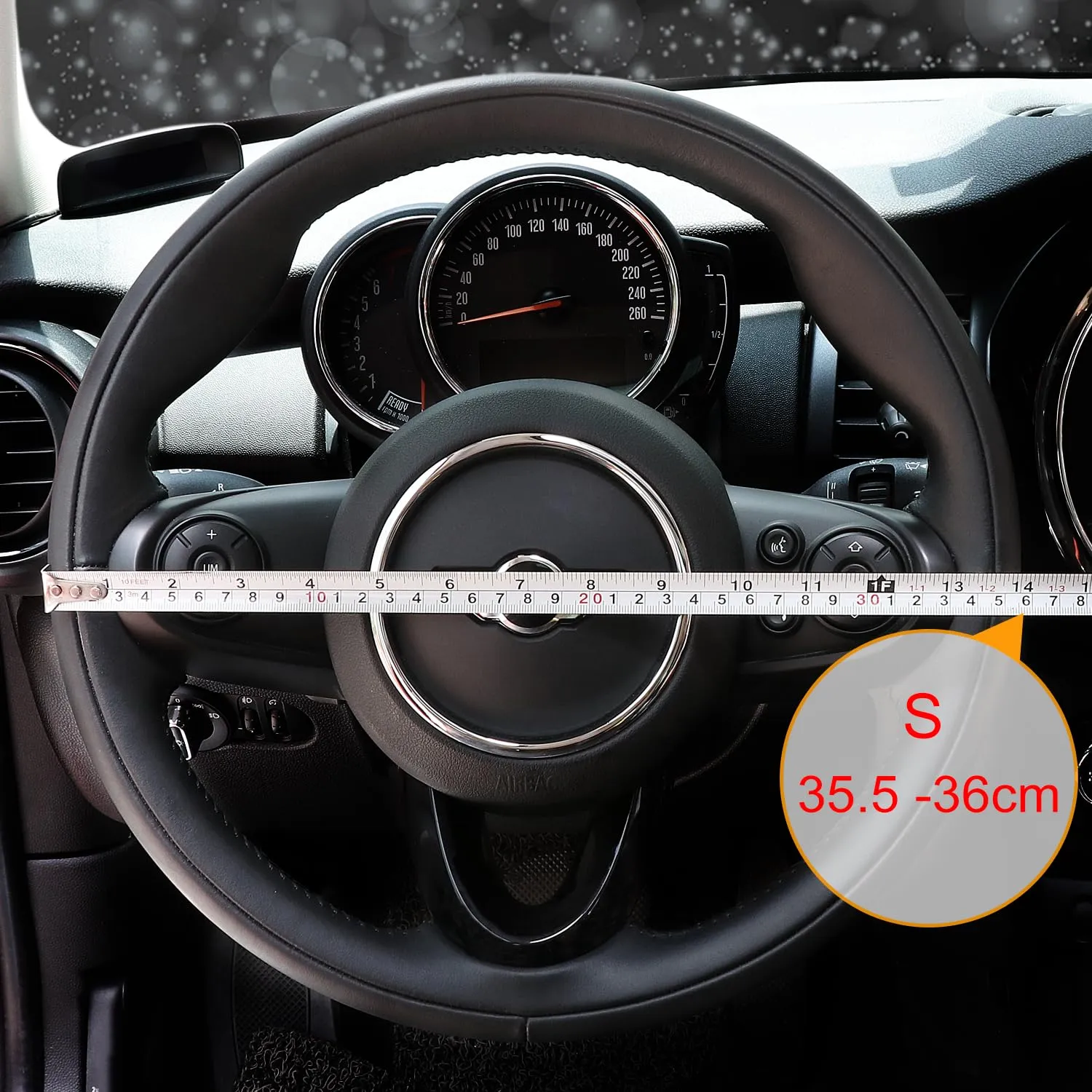 COFIT Coprivolante Auto in Pelle Microfibra Universale, S 35.5-36cm, Grigio e Nero - immagine 4