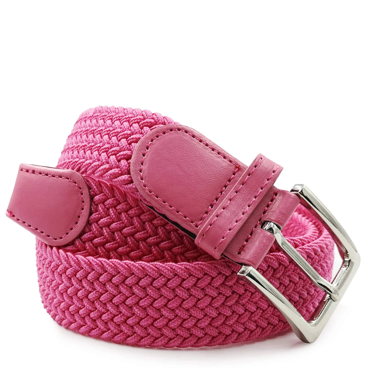 GLAMEXX24 Cintura Elastica Unisex in Tessuto Intrecciato Regolabile, Rosauni, 120 - immagine 2