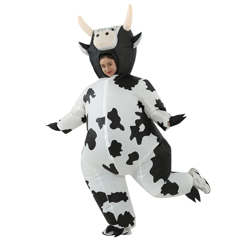 JASHKE Costume Mucca Gonfiabile per Adulti, Nera - immagine 1
