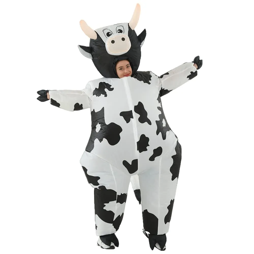 JASHKE Costume Mucca Gonfiabile per Adulti, Nera - immagine 2