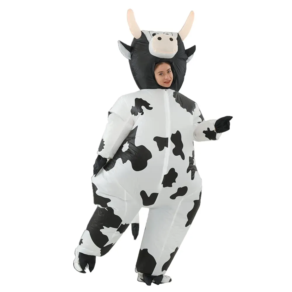 JASHKE Costume Mucca Gonfiabile per Adulti, Nera - immagine 3