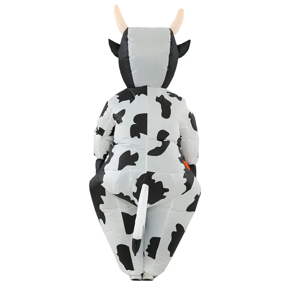 JASHKE Costume Mucca Gonfiabile per Adulti, Nera - immagine 4