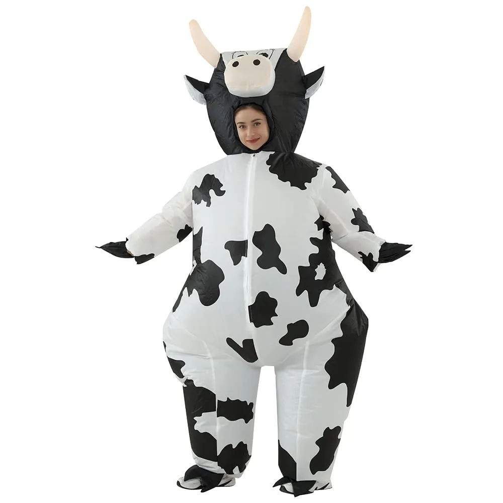 JASHKE Costume Mucca Gonfiabile per Adulti, Nera - immagine 5