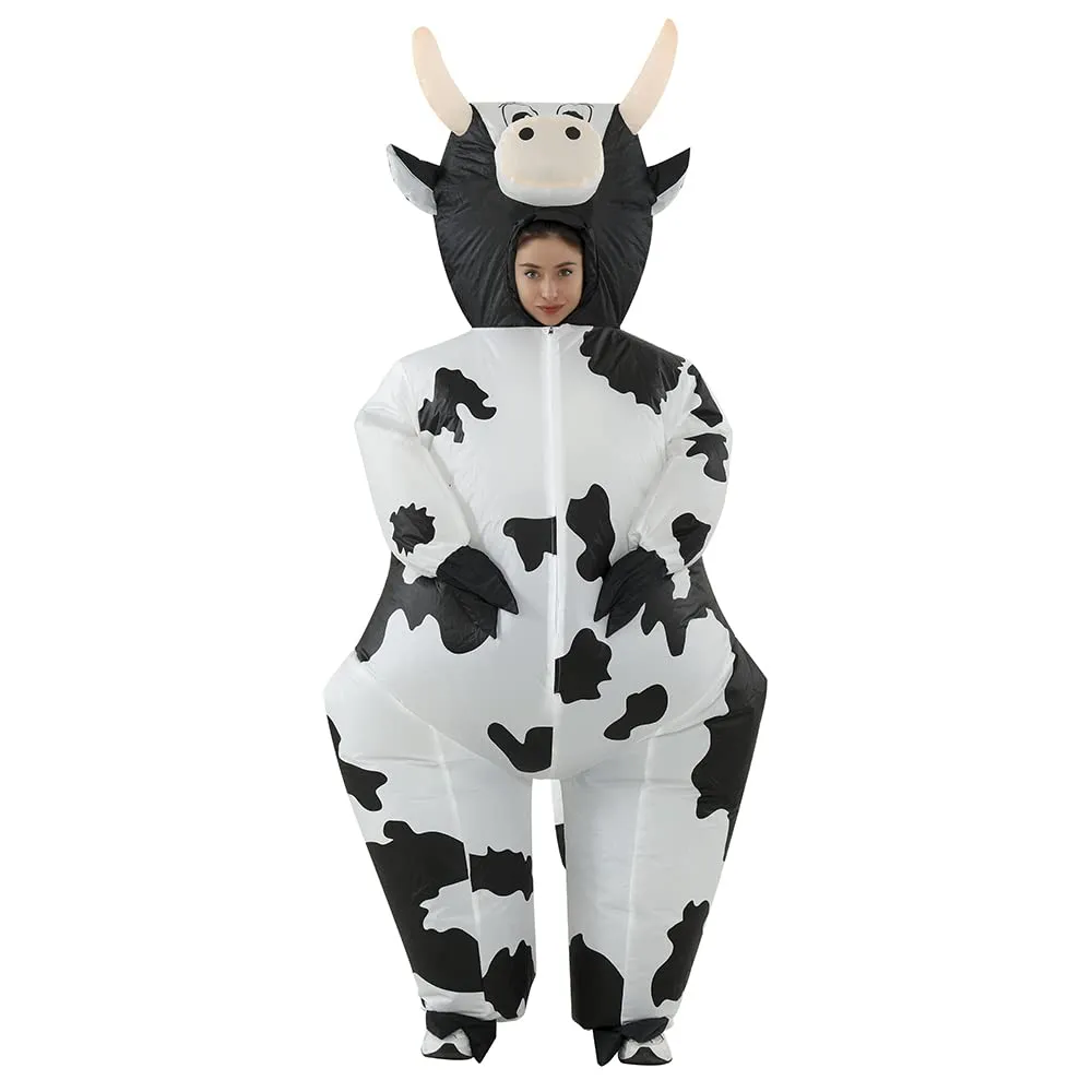 JASHKE Costume Mucca Gonfiabile per Adulti, Nera - immagine 6