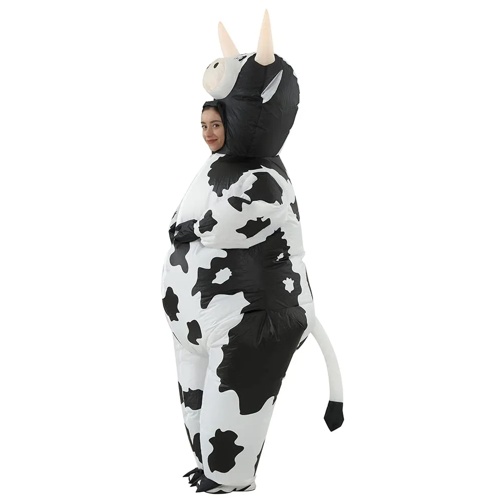 JASHKE Costume Mucca Gonfiabile per Adulti, Nera - immagine 7