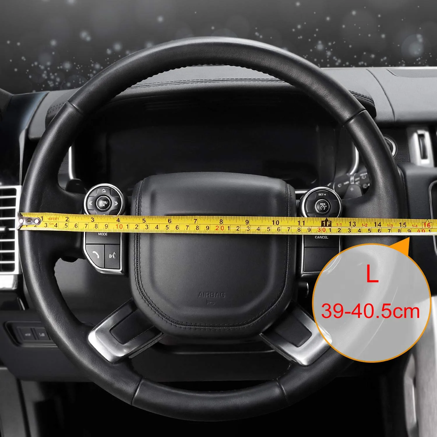 COFIT Coprivolante Auto Universale in Pelle Microfibra Antiscivolo per SUV e Camion, 39-40.5cm, Nero - immagine 4