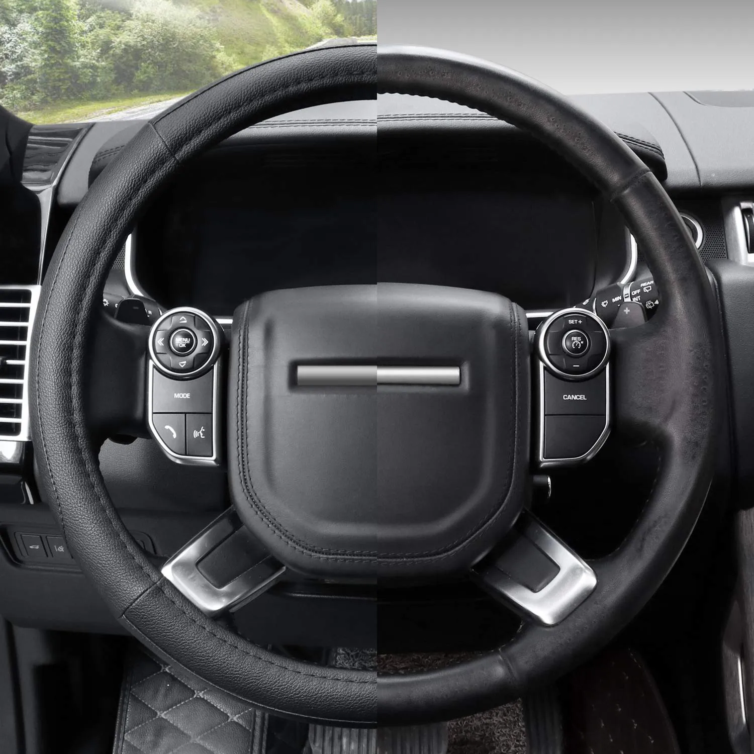COFIT Coprivolante Auto Universale in Pelle Microfibra Antiscivolo per SUV e Camion, 39-40.5cm, Nero - immagine 5
