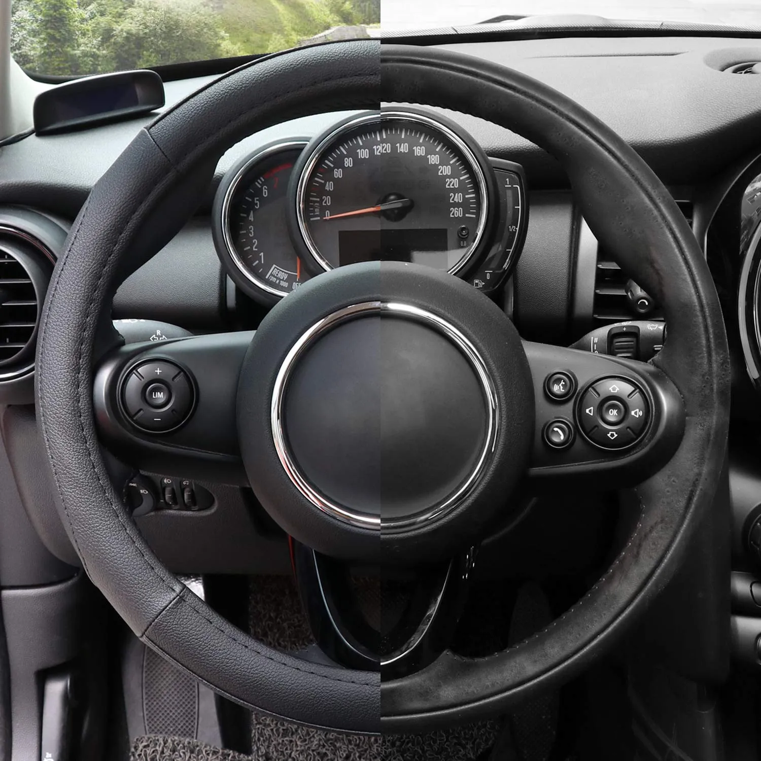 COFIT Coprivolante Auto Universale in Pelle Microfibra, S 35.5-36cm, Nero - immagine 4