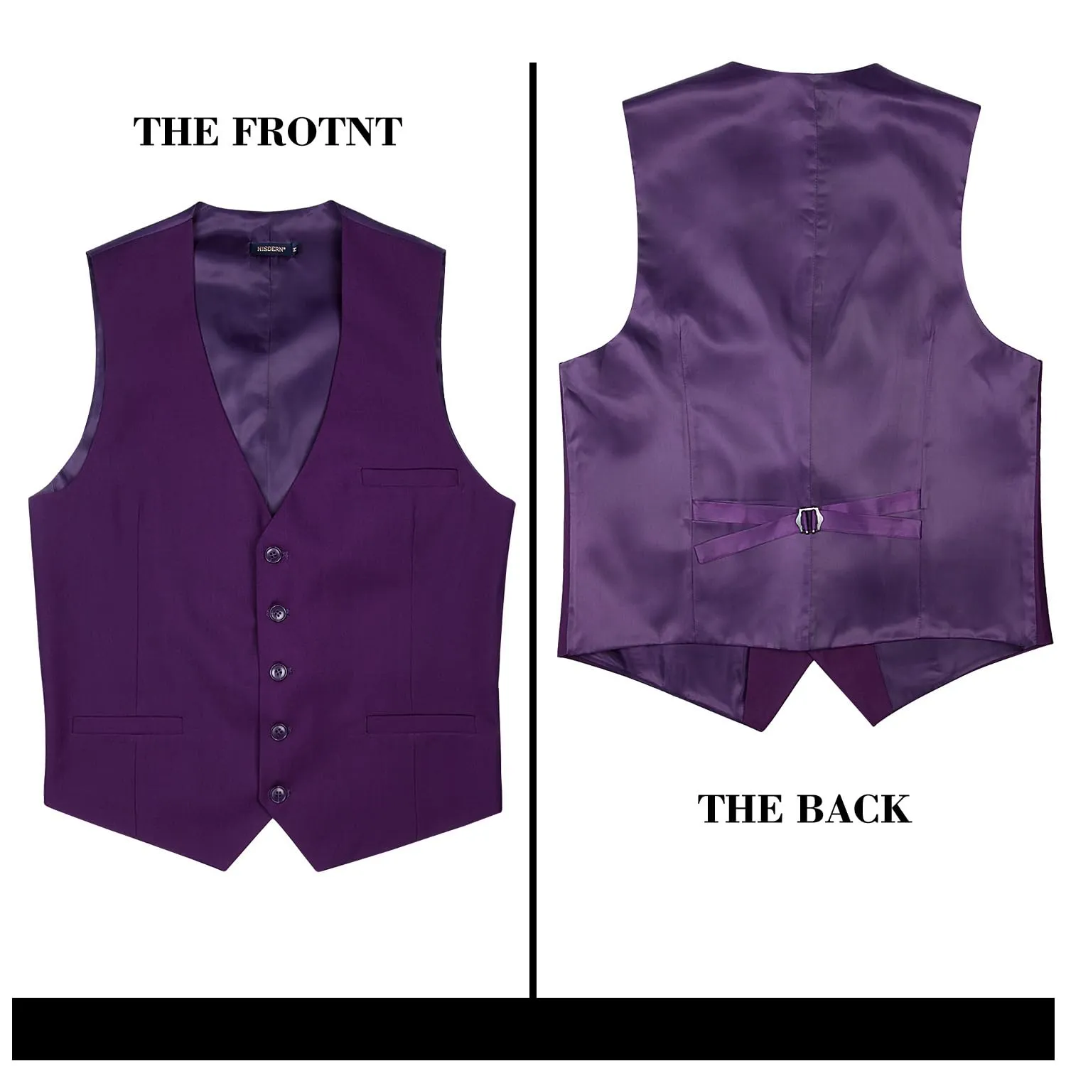 HISDERN Gilet da Uomo in Cotone Viola - immagine 4