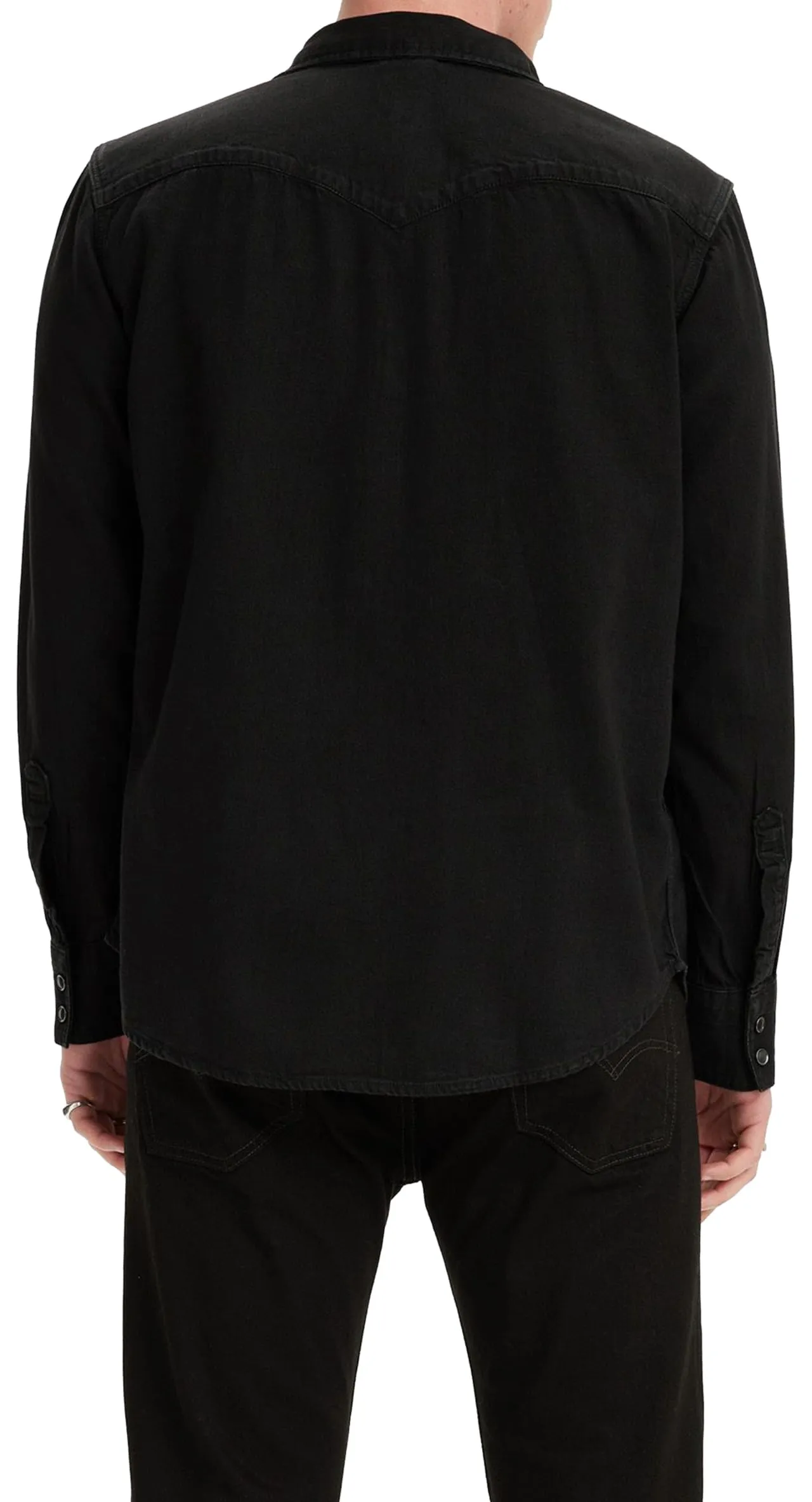Levi's Barstow Western Standard Shirt, Marble Black Denim Rinse, M - immagine 5
