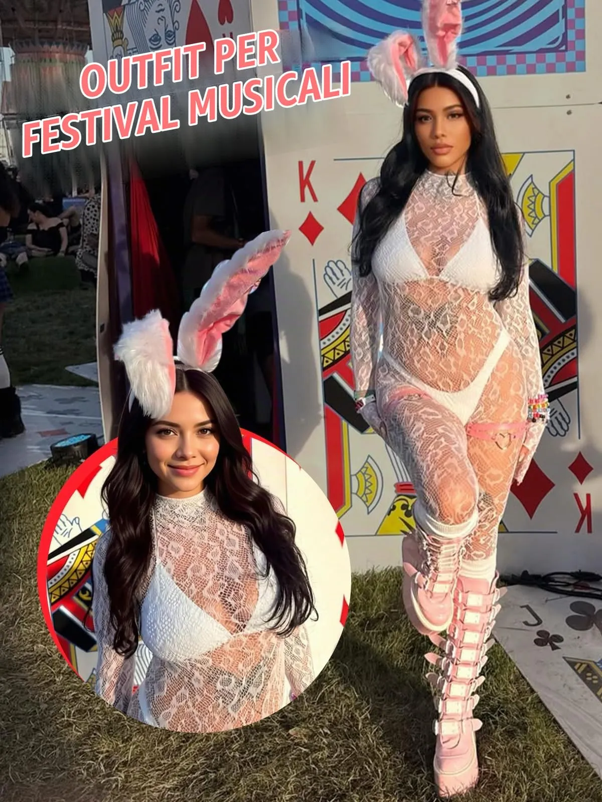 Buitifo Donna Fishnet Bodystocking Pigiama Bianco 08 Taglia unica - immagine 4
