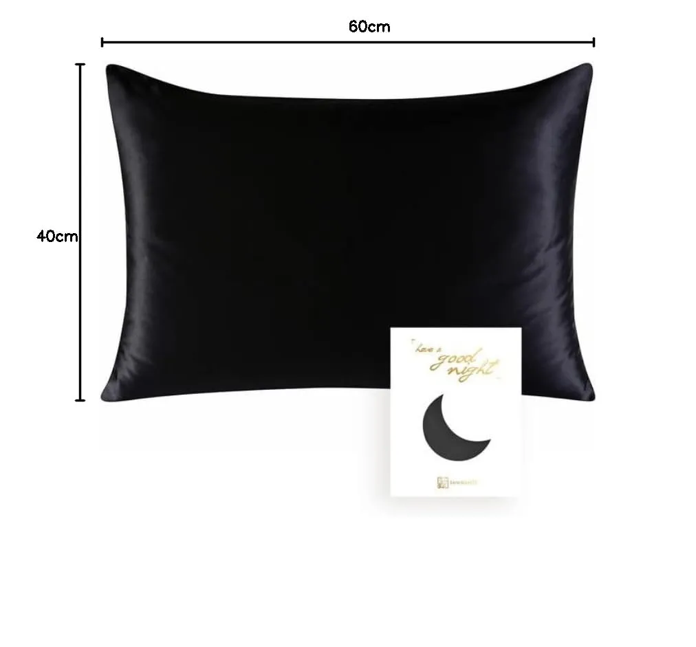 townssilk Federa in Seta di Gelso 100% Naturale 19 Momme, 40x80cm, Nero - immagine 10