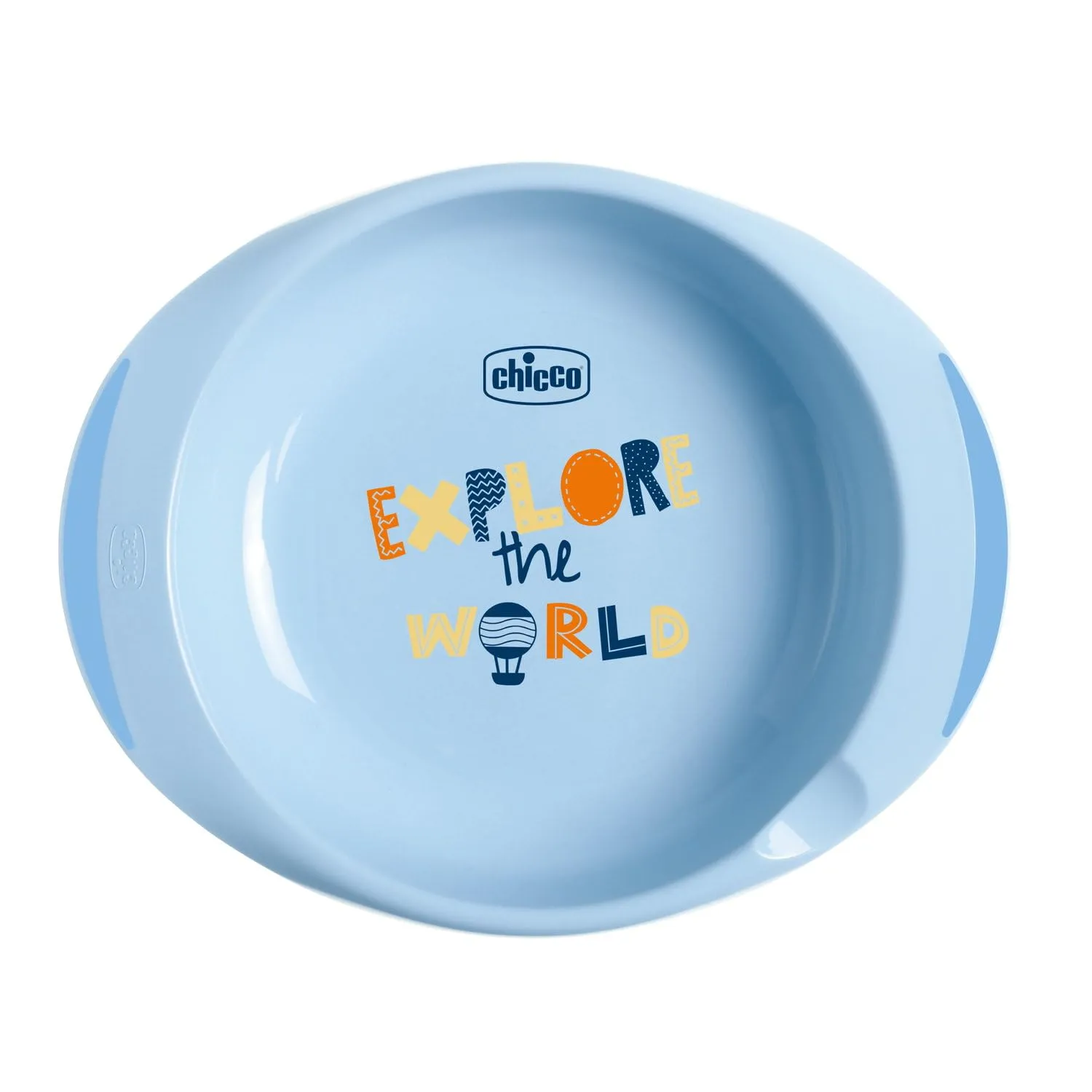 Chicco Set Piatti Bambini Svezzamento con Piatto Fondo e Piano, Azzurro, 12+ Mesi - immagine 2