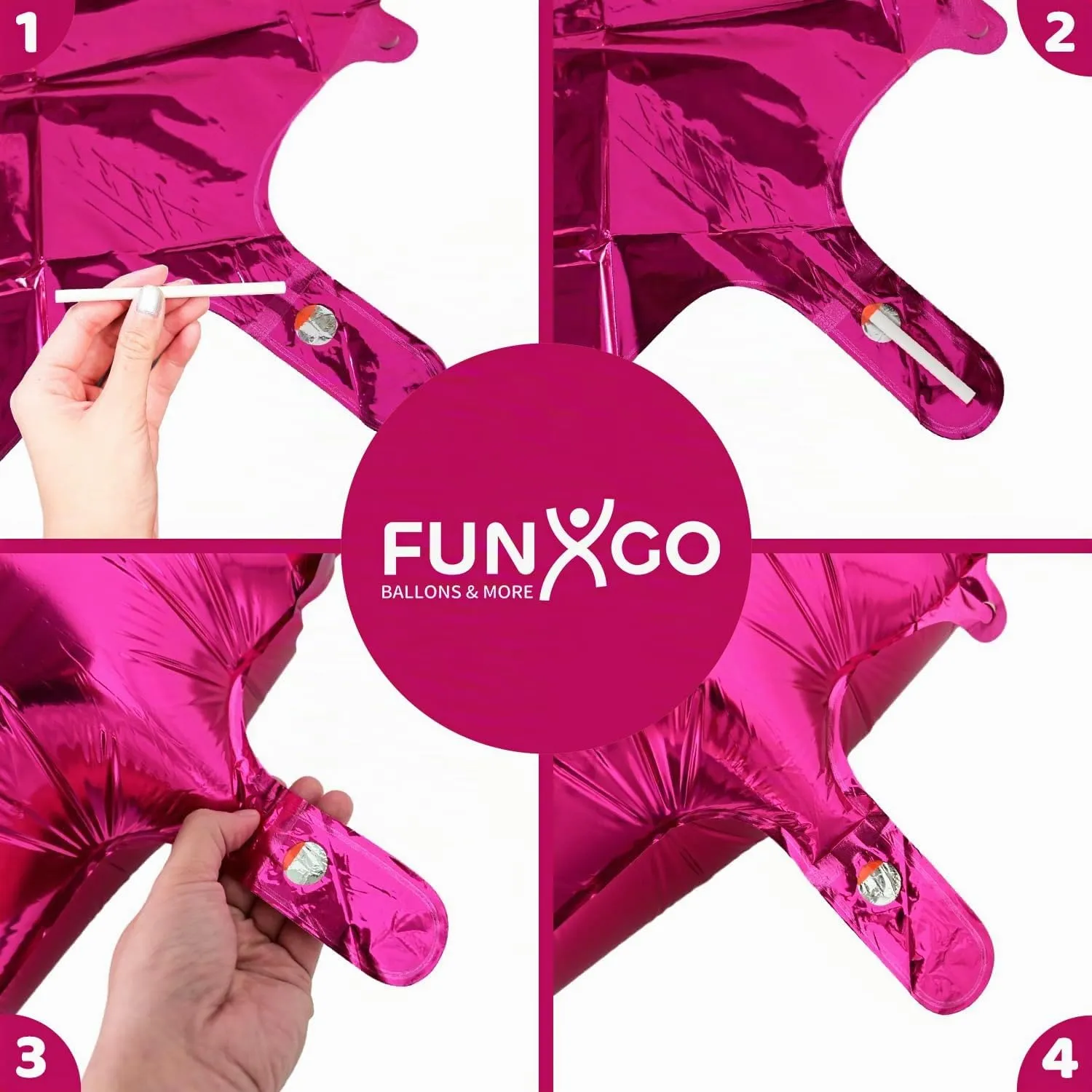 FUNXGO Palloncino Numero 1 Pink - immagine 4