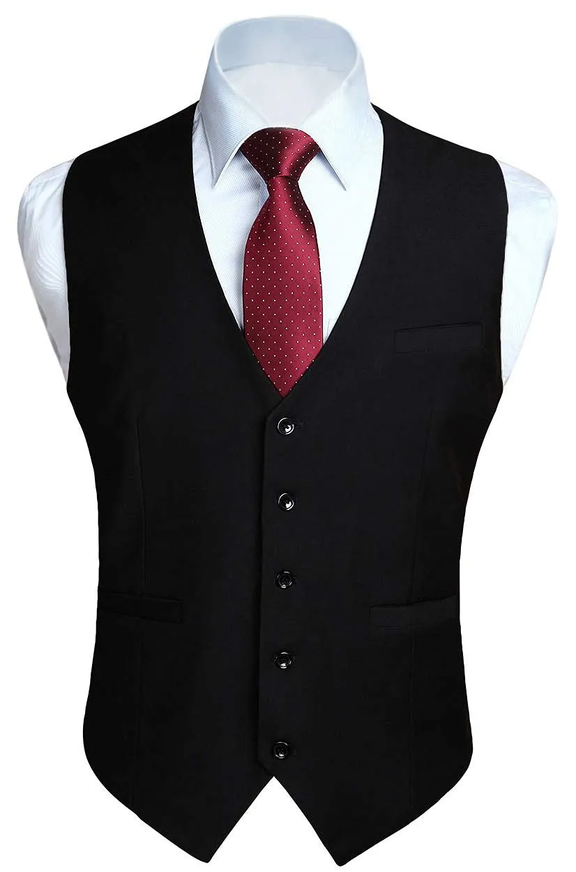 HISDERN Gilet da Uomo in Cotone Nero - immagine 1