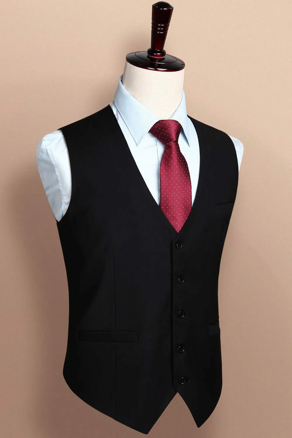HISDERN Gilet da Uomo in Cotone Nero - immagine 7