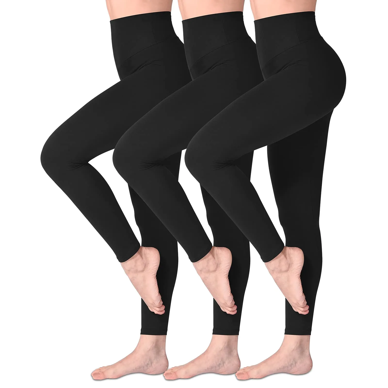 SINOPHANT Leggings Vita Alta Donna Fitness Yoga, S-M, Nero - immagine 1