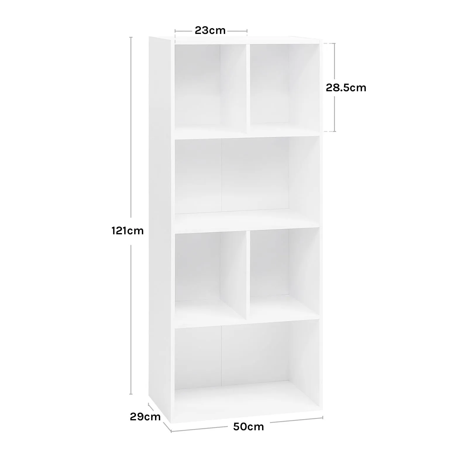WOLTU Libreria a 6 Cubi in Legno, Bianco, 50 x 29 x 121 cm - immagine 9