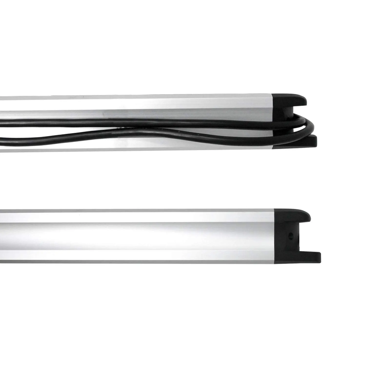 Electraline 61900 Alu-Line Multipresa 9 Posti Polivalenti e 3 Interruttori Luminosi, 2M, Argento/Nero - immagine 4