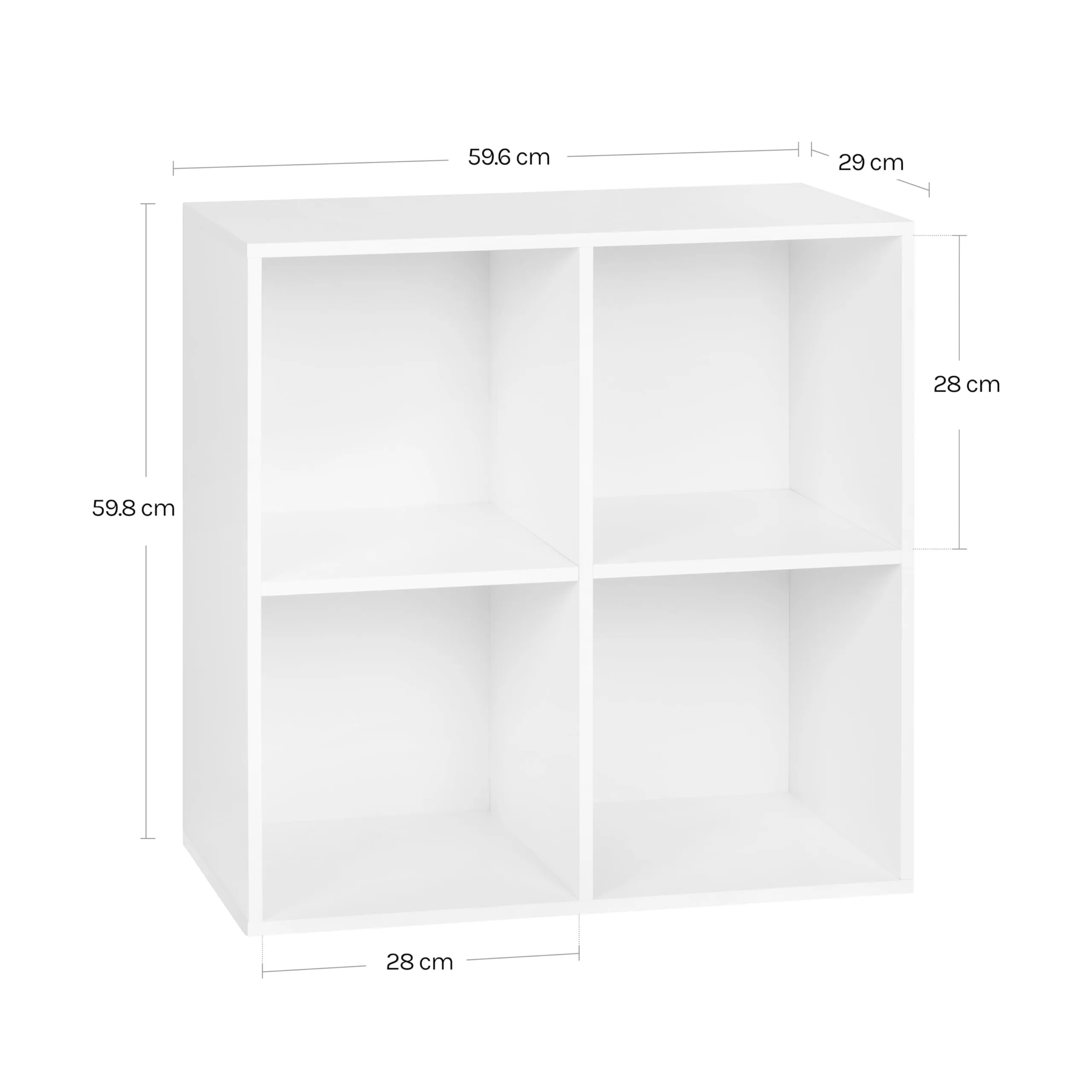 WOLTU Libreria Bassa a 4 Cubi Scaffale Moderno, Bianco - immagine 9