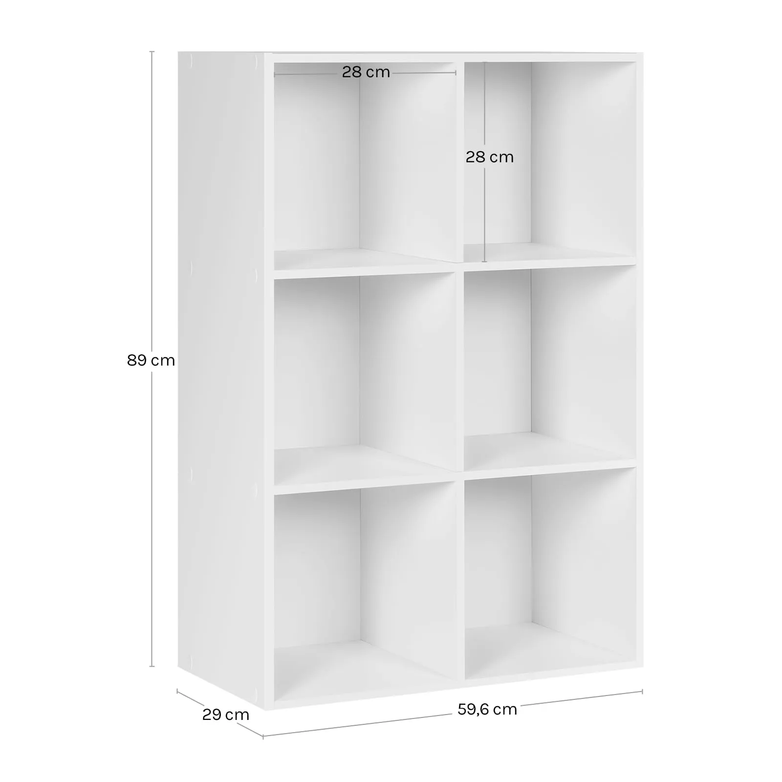 WOLTU Libreria Bianca con 6 Cubi Portaoggetti - immagine 4