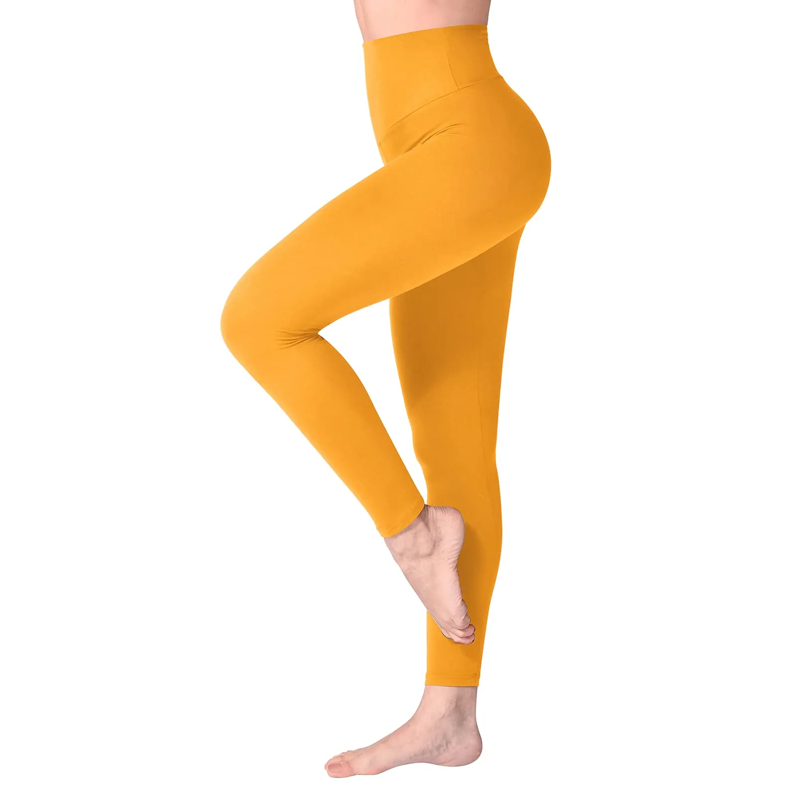 SINOPHANT Leggings Vita Alta Donna Fitness Yoga, Giallo Scuro, S-M - immagine 1